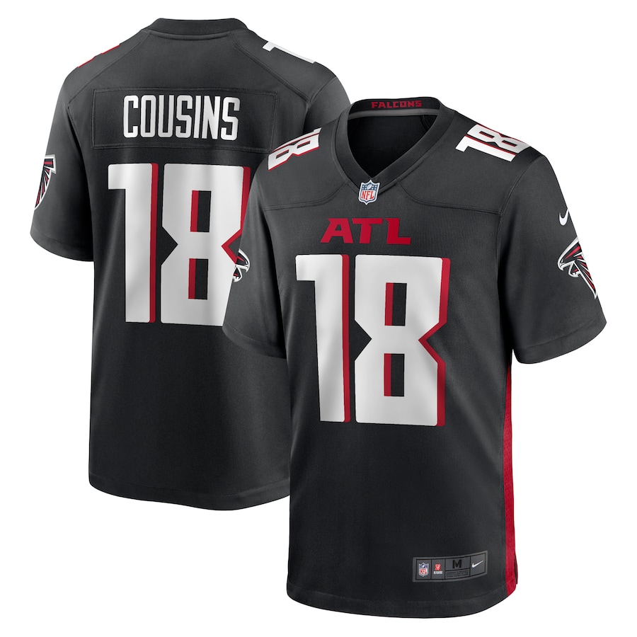 Men Atlanta Falcons 18 Kirk Cousins Nike Black Game Player NFL Jersey